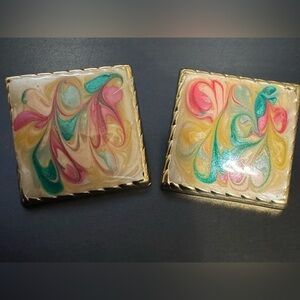 Vintage square post earrings